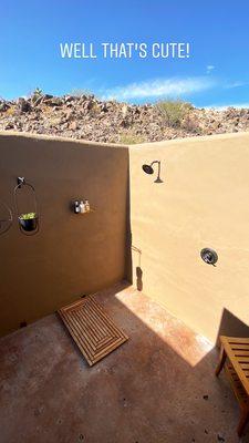 Outdoor shower at casa Miranda- there is also a tub!