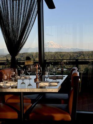 Our table overlooking Mt Rainier.