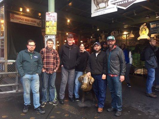 Having some fun at Pike Place after a day of training!