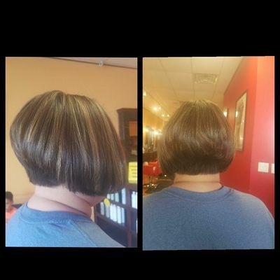 Beautiful highlights and Bob Haircut