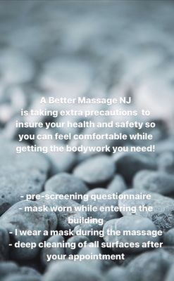 Health and safety procedures for A Better Massage NJ