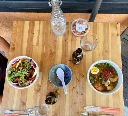 Ahi Poke Bowl, Fin and Fowl Combination Ramen Bowl