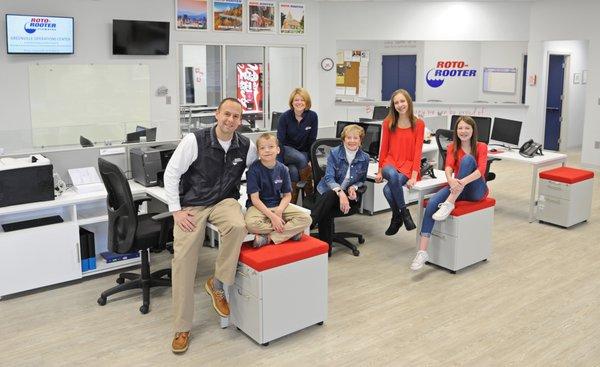 The Zaffuto Family, owners of Roto-Rooter of Anderson, SC. Starting at left (Mike, Matthew, Abby, Patricia, Katie, and Allie)