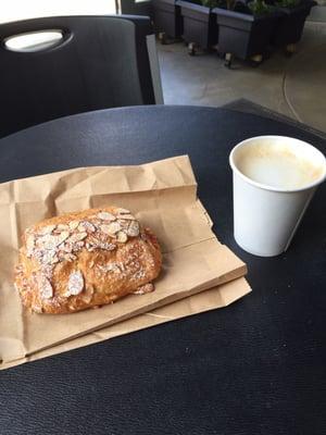 Oat milk decaf latte & almond croissant