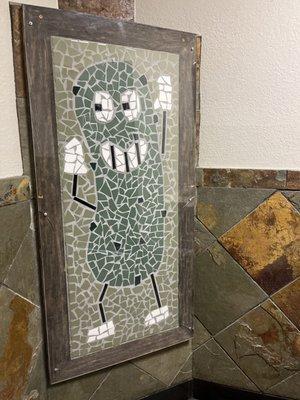 Pickle mosaic in the bathroom!