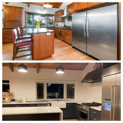 Another before and after of the kitchen.