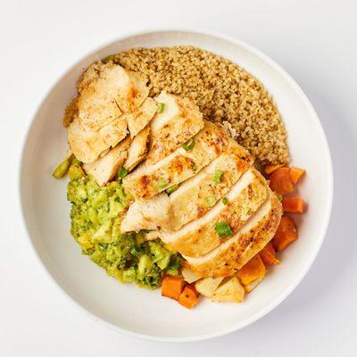 Organic chicken protein bowl.