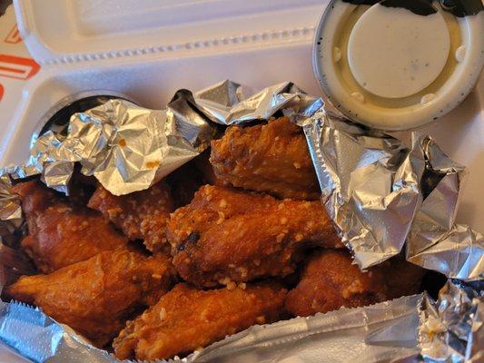 Hot Garlic Wings w/ Bleu Cheese - $13.99