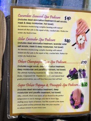 Pedicure menu pg2