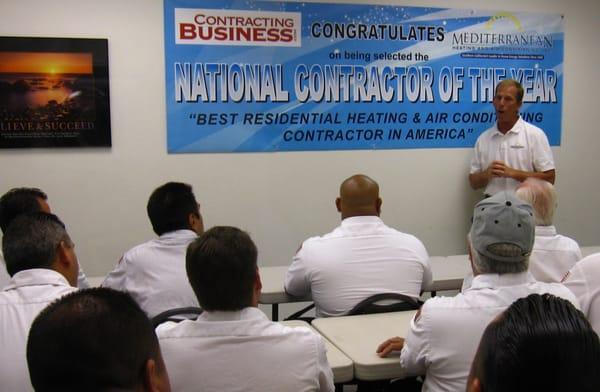 Our weekly technical training is a part of the reason we were named the National Contractor of the Year.