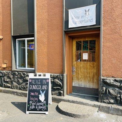 Storefront to our shop in the courtyard at Workshop St. Johns