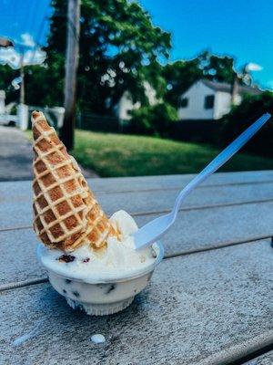 Pistachio Ice cream (Junior Size) with Waffle Cone