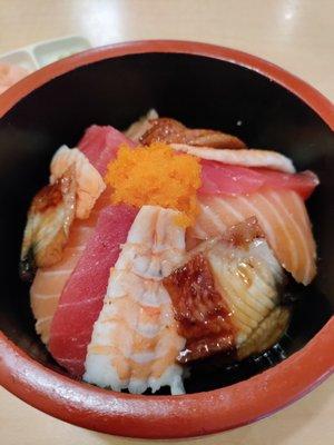 Chirashi $19.95 (marketed as sashimi - it's not) *SKIP THIS*