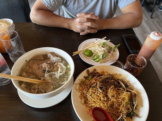 17. House Special Combo Pho and 50. Beef Chowmein