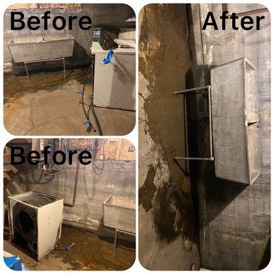 Removed washer and dryer from basement