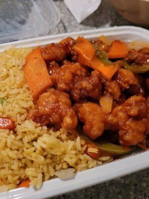 Orange chicken spicy combo