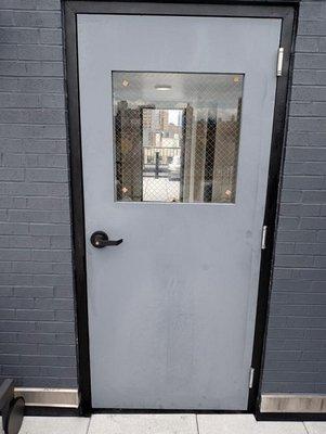 New Metal Door With 24x24 Glass