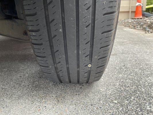 Nail in tire