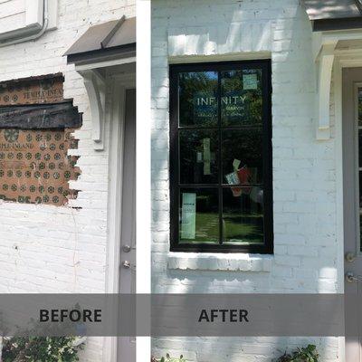 Whole House Replacement - Found & replaced a bricked-over Laundry room window!