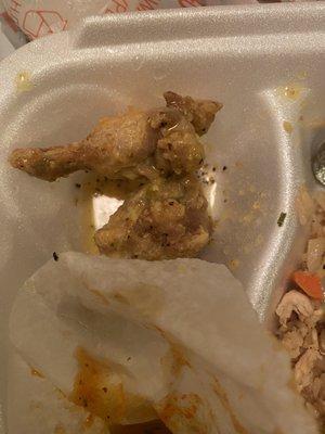 All tiny little decayed dry chicken