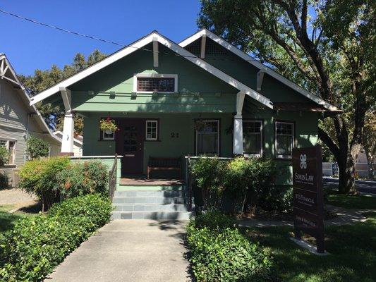 Our office is in a beautiful 1912 Craftsman.