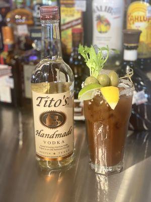 Enjoy Fox Hollow's World Famous Bloody Mary made with our proprietary blend and Tito's Vodka!