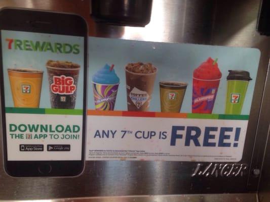 Earn a free beverage by downloading 7Eleven's free app.