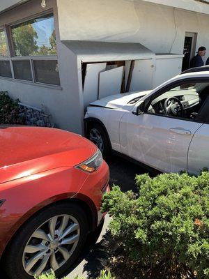 Electric meters knocked out by car.