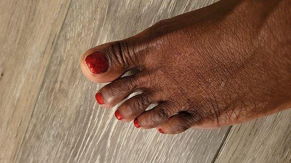 My foot after pedicure