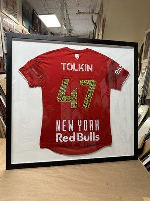 New York Red Bulls framed shirt signed by athlete