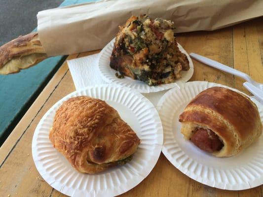 Lunch for two with a french bread to go for the bike ride