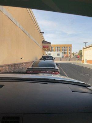 Long line in the drive thru pharmacy today.