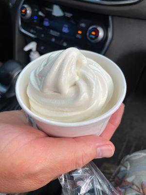 Soft serve vanilla ice cream