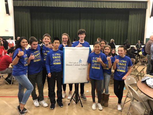 OLMC Decathletes show their solidarity & brain power at the SF Archdiocese Academic Decathlon!