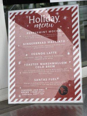 Holiday seasonal menu