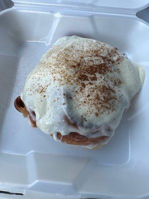 Cinnamon roll to go! Huge!