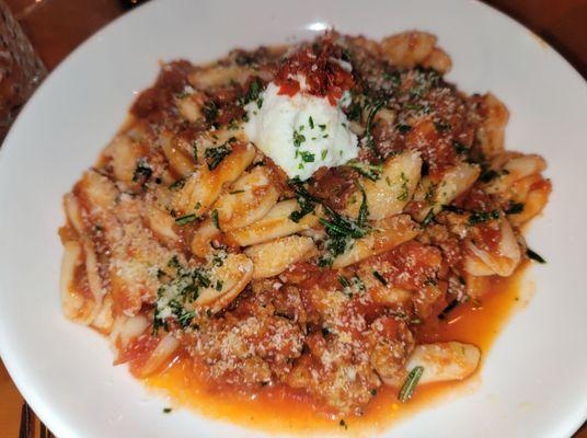 Pork ragout cavatelli