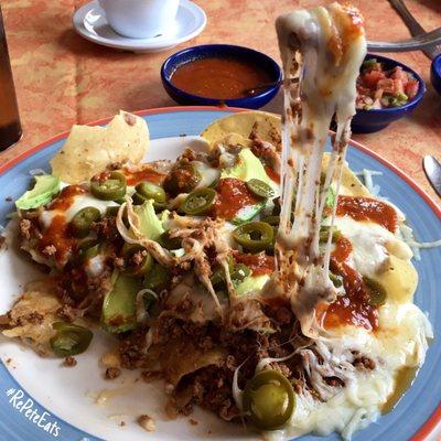 Nachos Con Carne - Lunch portion under $8. Enough for two meals. Best deal on the lunch menu.