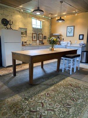 Full kitchen with 8' merchant table from original general store