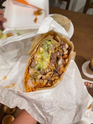 Inside of The Cali Burrito