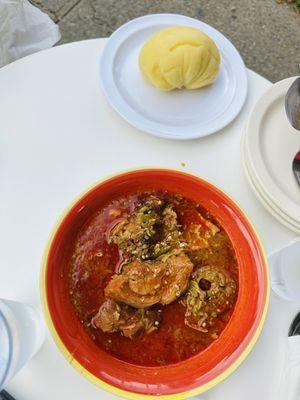 Okra soup with fufu