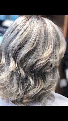 Fabulous ice grey balayage by Korene