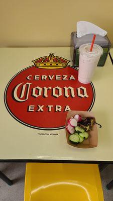 Horchata ($5.75) & Condiments  06-18-2023