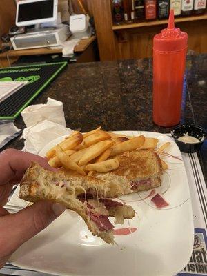 Pastrami Reuben, The coleslaw is not pictured because it was so good!