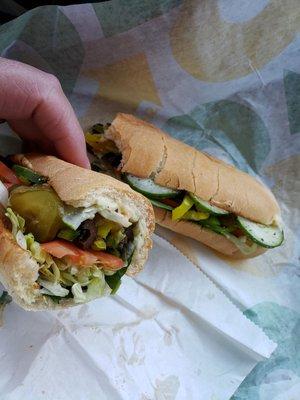 Footlong veggie. Yummy