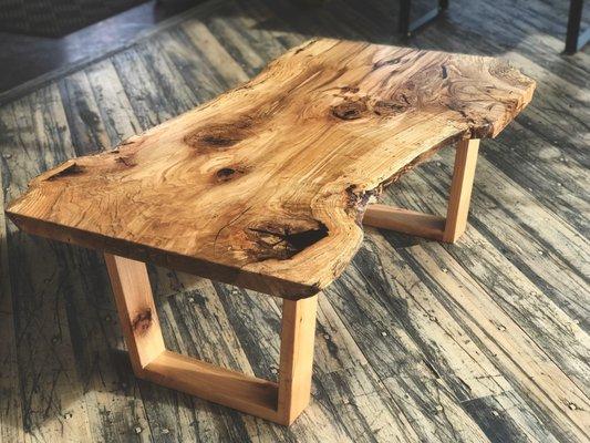 Pin Oak Live Edge Coffee Table