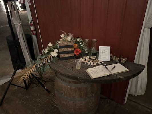 Guest Book table