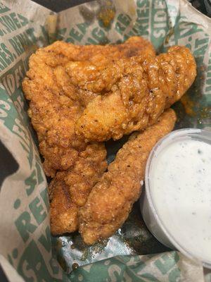 Hot honey tenders with ranch