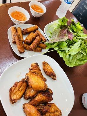 House Special Egg Rolls and Fish Sauce wings!