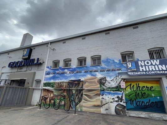 Back (Main) Entrance with Mural and Bike Rack